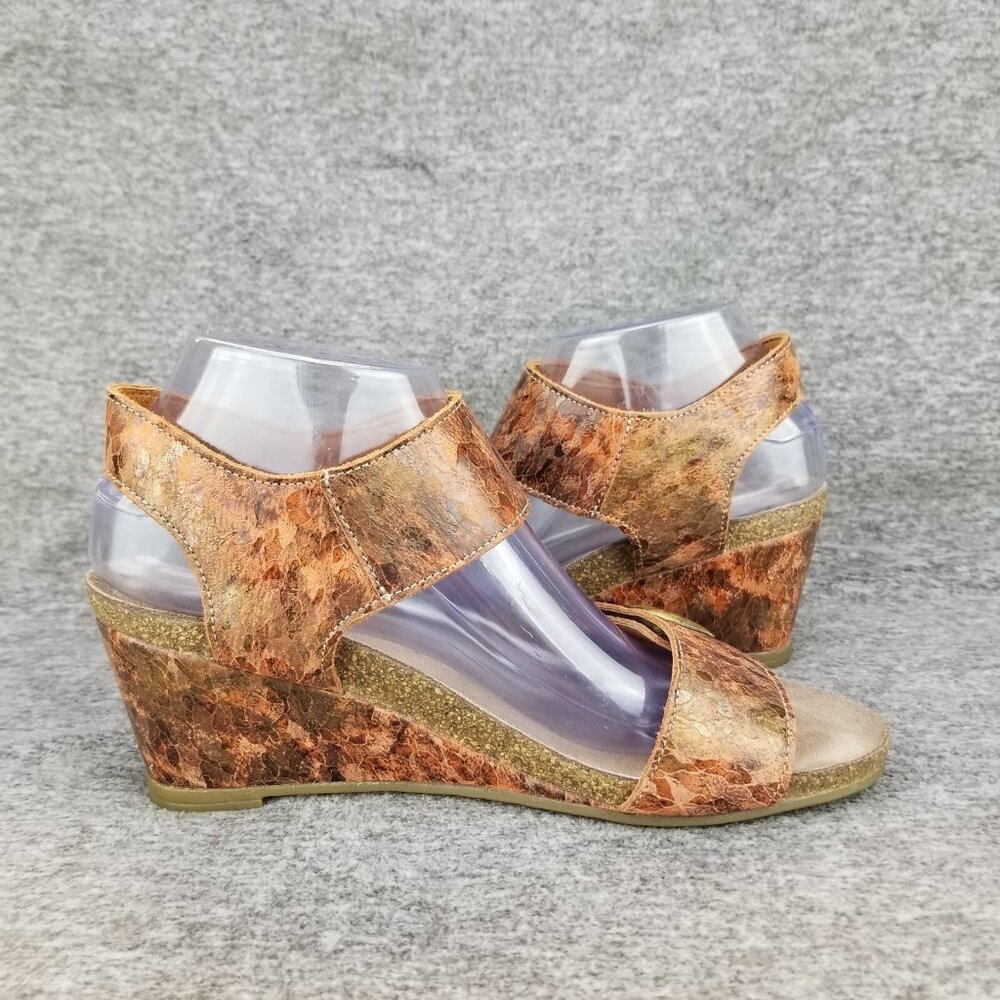 ✅ Women's 8-8.5 EU39 TAOS Carousel 2 Red Brick Leather Wedge Ankle Strap Sandals - Picture 9 of 11